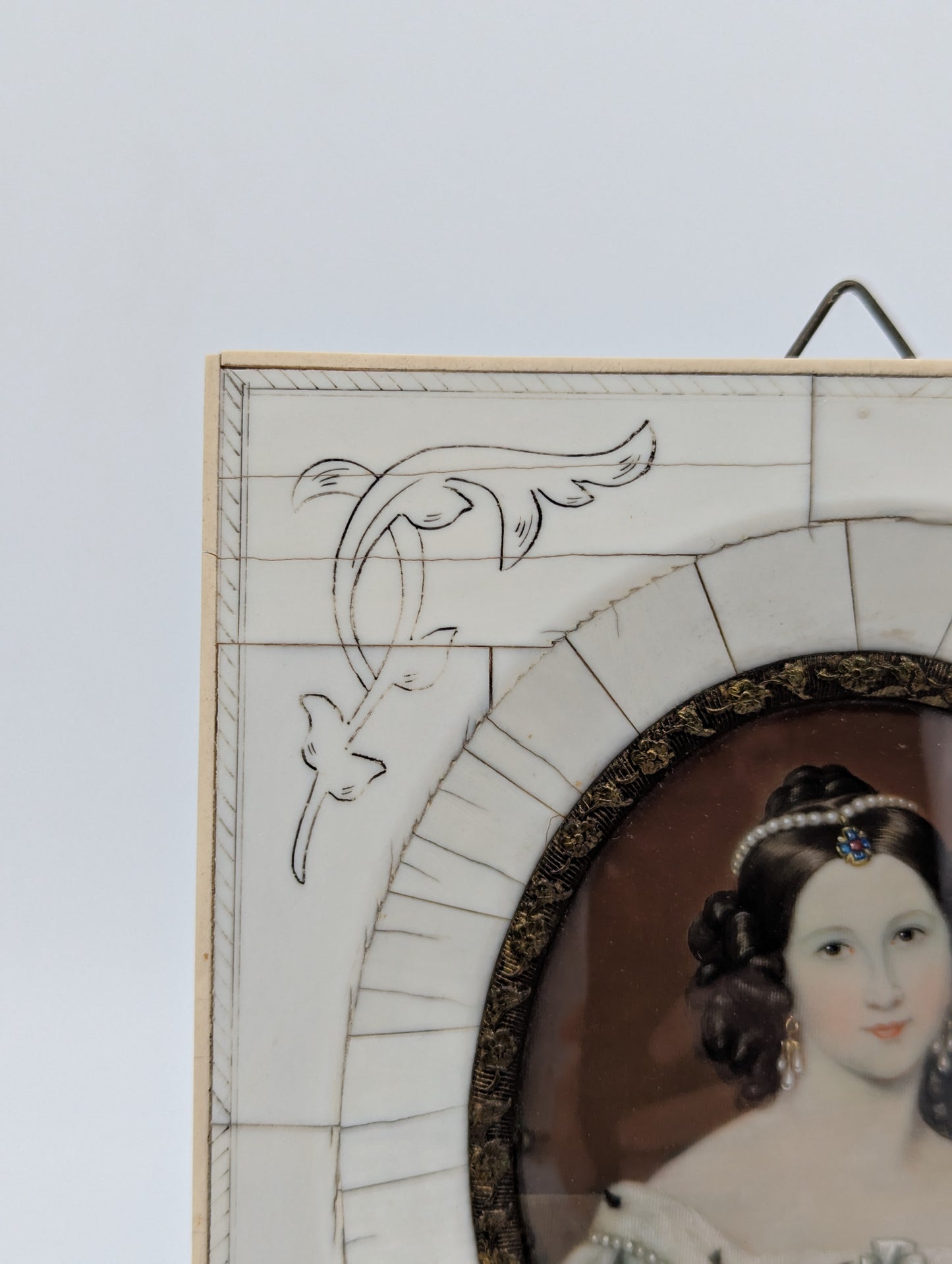 Lupenmalerei Porträt Prinzessin Charlotte von Hagen nach Joseph Stieler