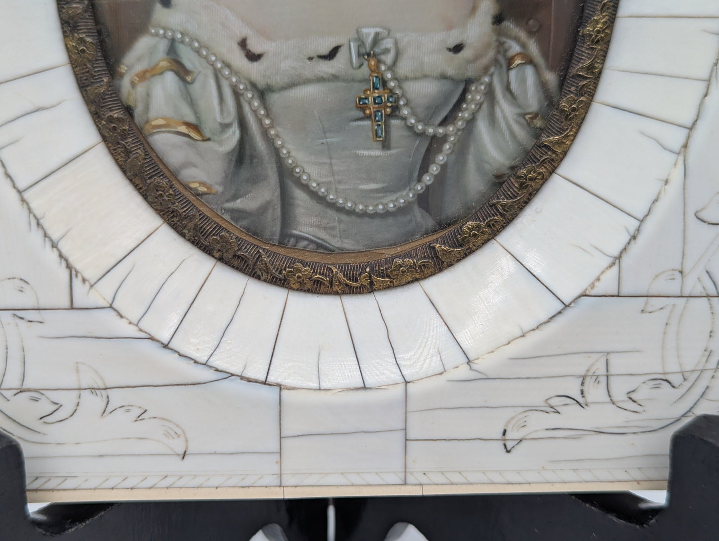 Lupenmalerei Porträt Prinzessin Charlotte von Hagen nach Joseph Stieler