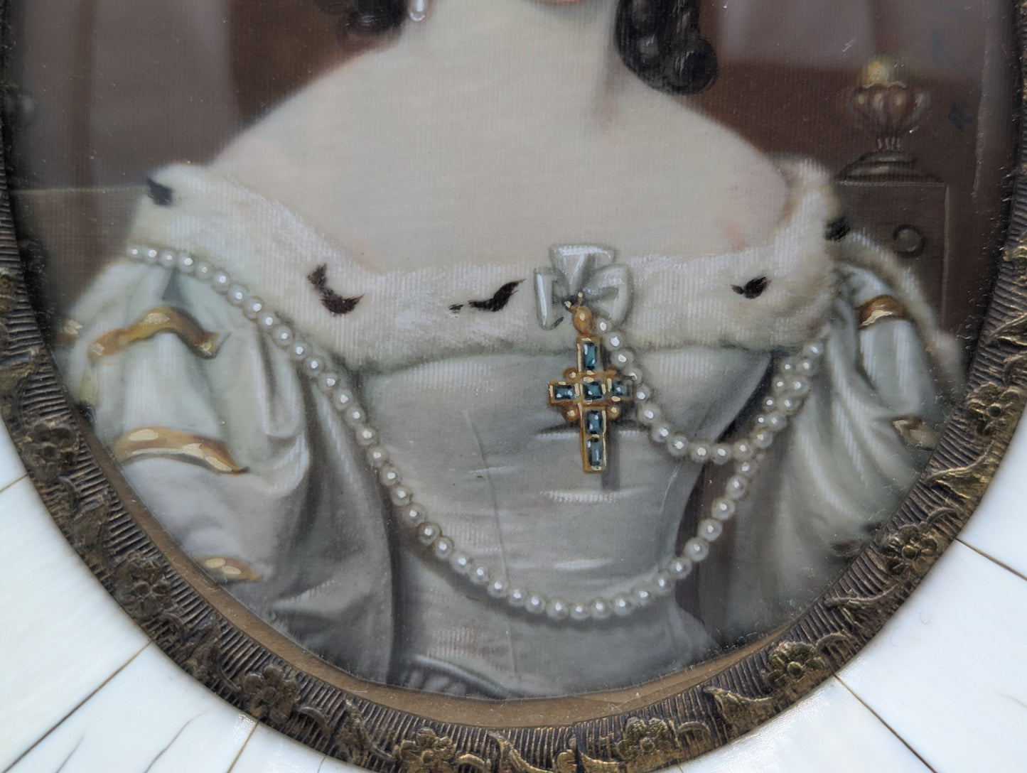 Lupenmalerei Porträt Prinzessin Charlotte von Hagen nach Joseph Stieler