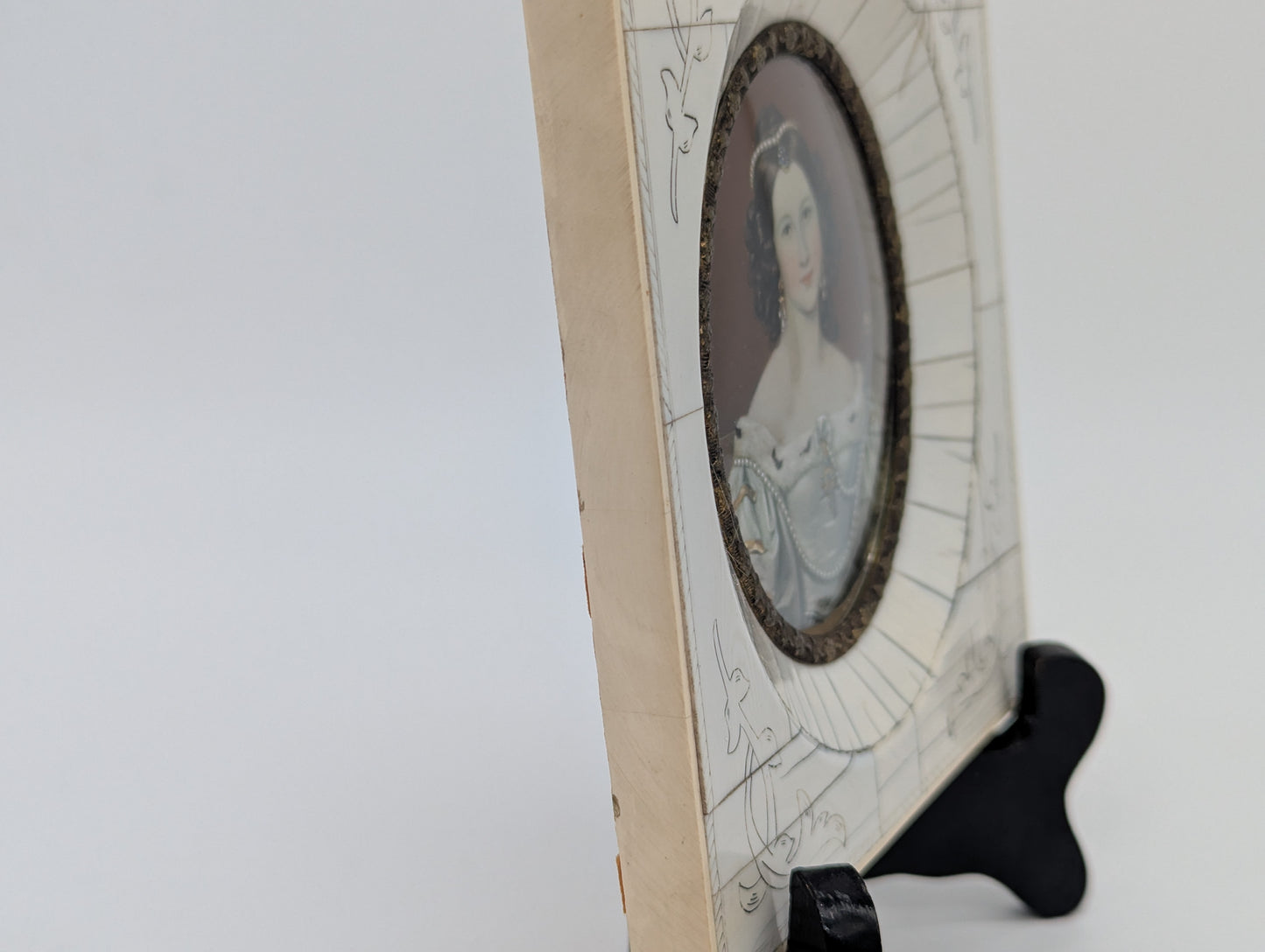 Lupenmalerei Porträt Prinzessin Charlotte von Hagen nach Joseph Stieler