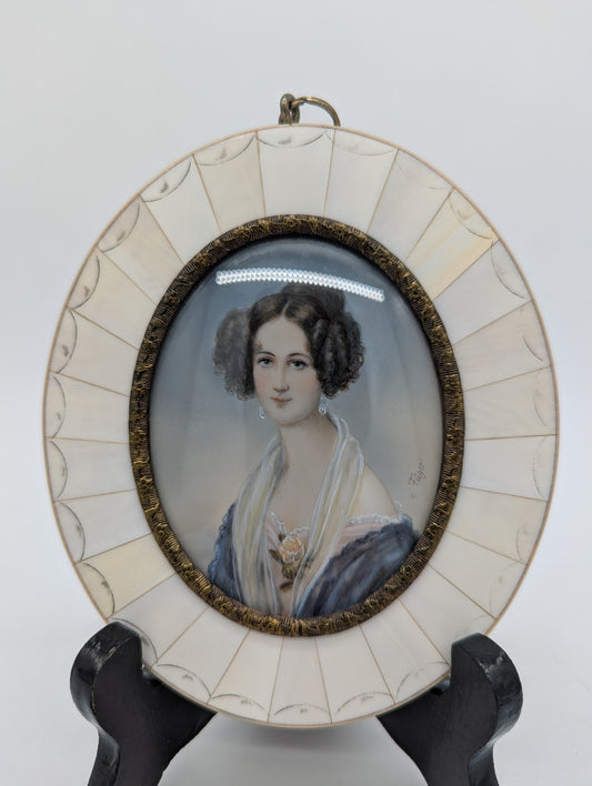 Gräfin Széchényi Lupenmalerei Porträt Miniatur signiert Füger
