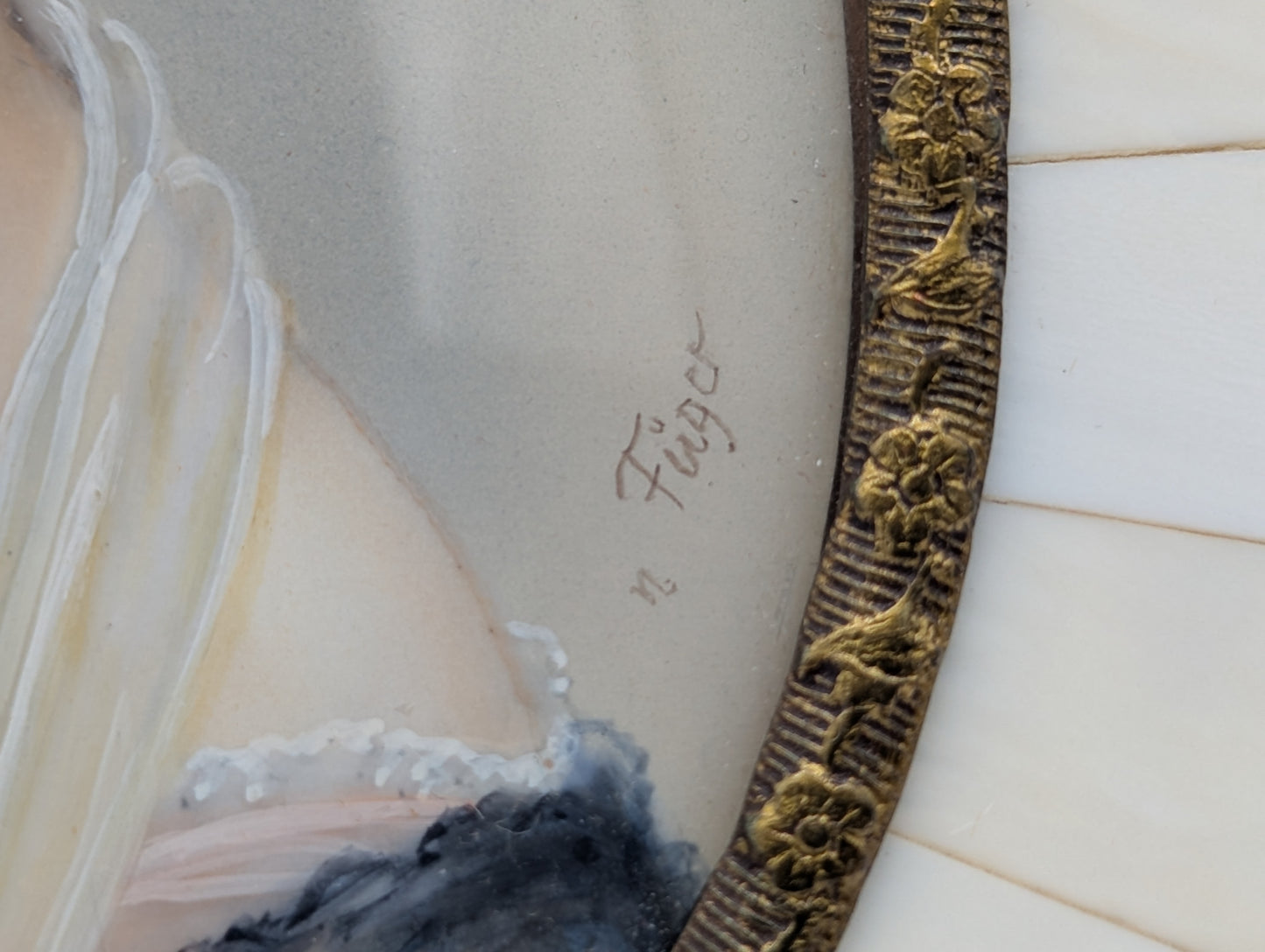 Gräfin Széchényi Lupenmalerei Porträt Miniatur signiert Füger