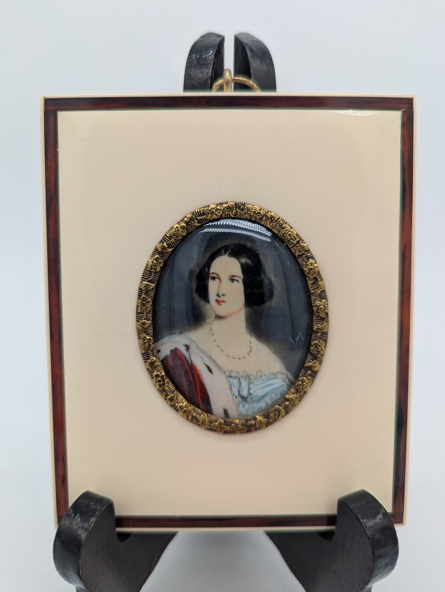 Marie von Bayern Lupenmalerei Porträt Miniatur im rechteckigen Rahmen