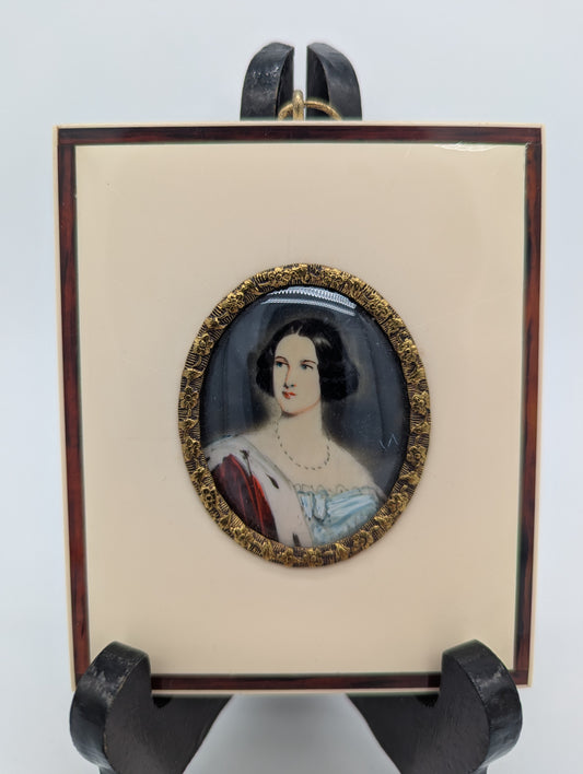 Marie von Bayern Lupenmalerei Porträt Miniatur im rechteckigen Rahmen