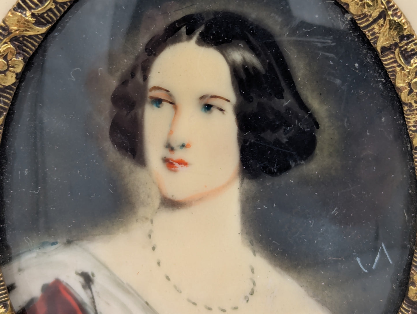 Marie von Bayern Lupenmalerei Porträt Miniatur im rechteckigen Rahmen