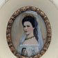 Kaiserin Elisabeth Sisi Lupenmalerei Porträt Miniatur im rechteckigen Rahmen