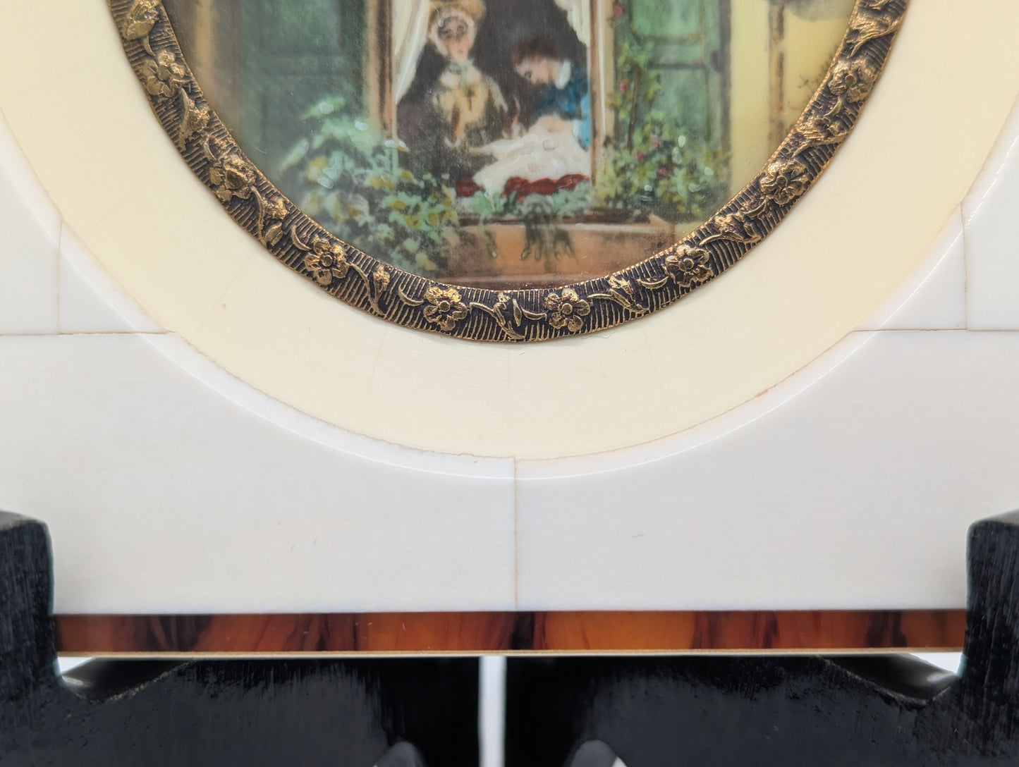 Lupenmalerei Der Liebesbrief nach Spitzweg feine Porträt Miniatur im Rahmen