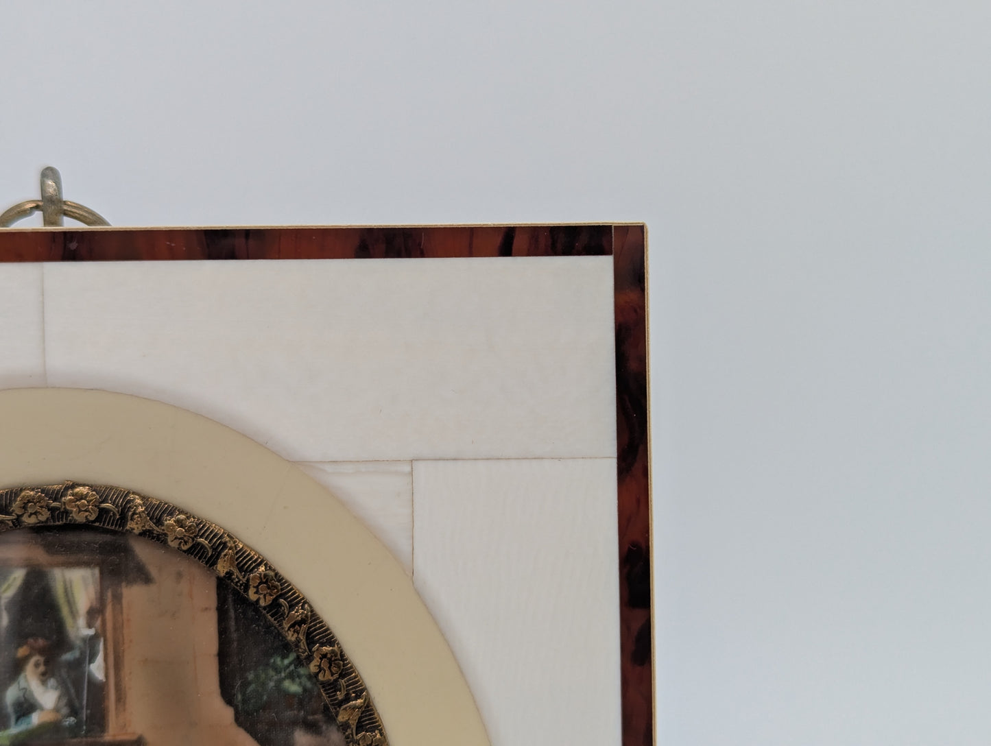 Lupenmalerei Der Liebesbrief nach Spitzweg feine Porträt Miniatur im Rahmen