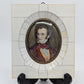 Lupenmalerei Franz Schubert feine Porträt Miniatur im ovalen Rahmen Bild