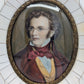 Lupenmalerei Franz Schubert feine Porträt Miniatur im ovalen Rahmen Bild