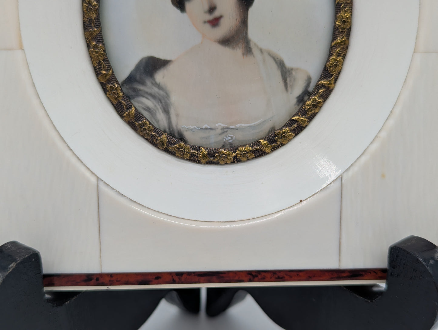 Lupenmalerei Herzogin von Devonshire feine Porträt Miniatur im Rahmen