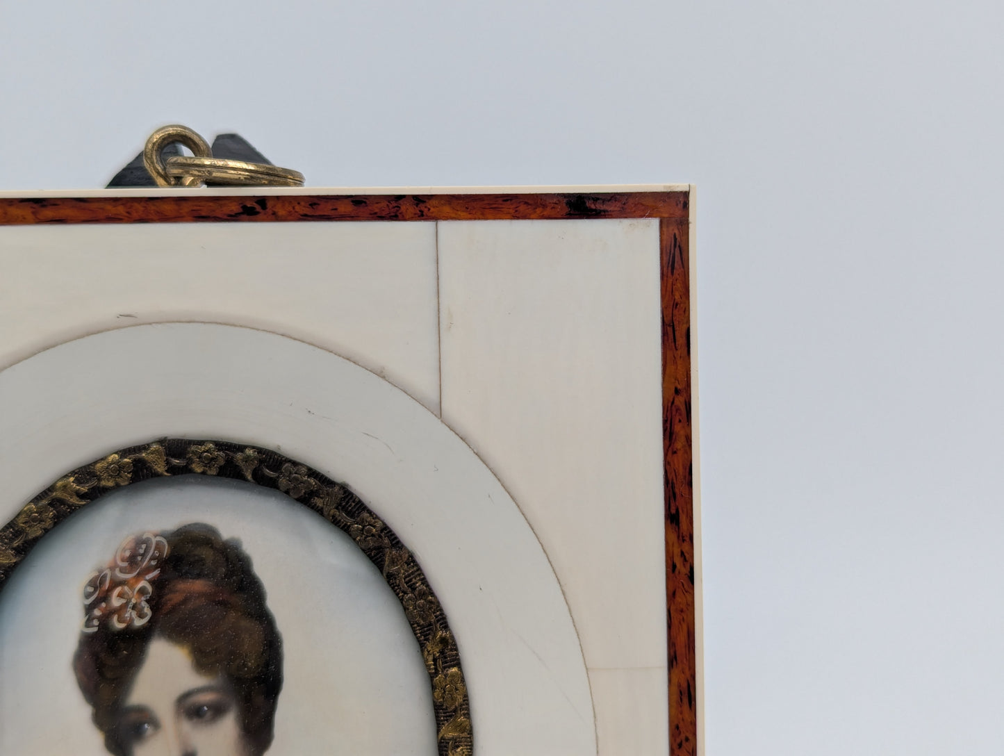 Lupenmalerei Herzogin von Devonshire feine Porträt Miniatur im Rahmen