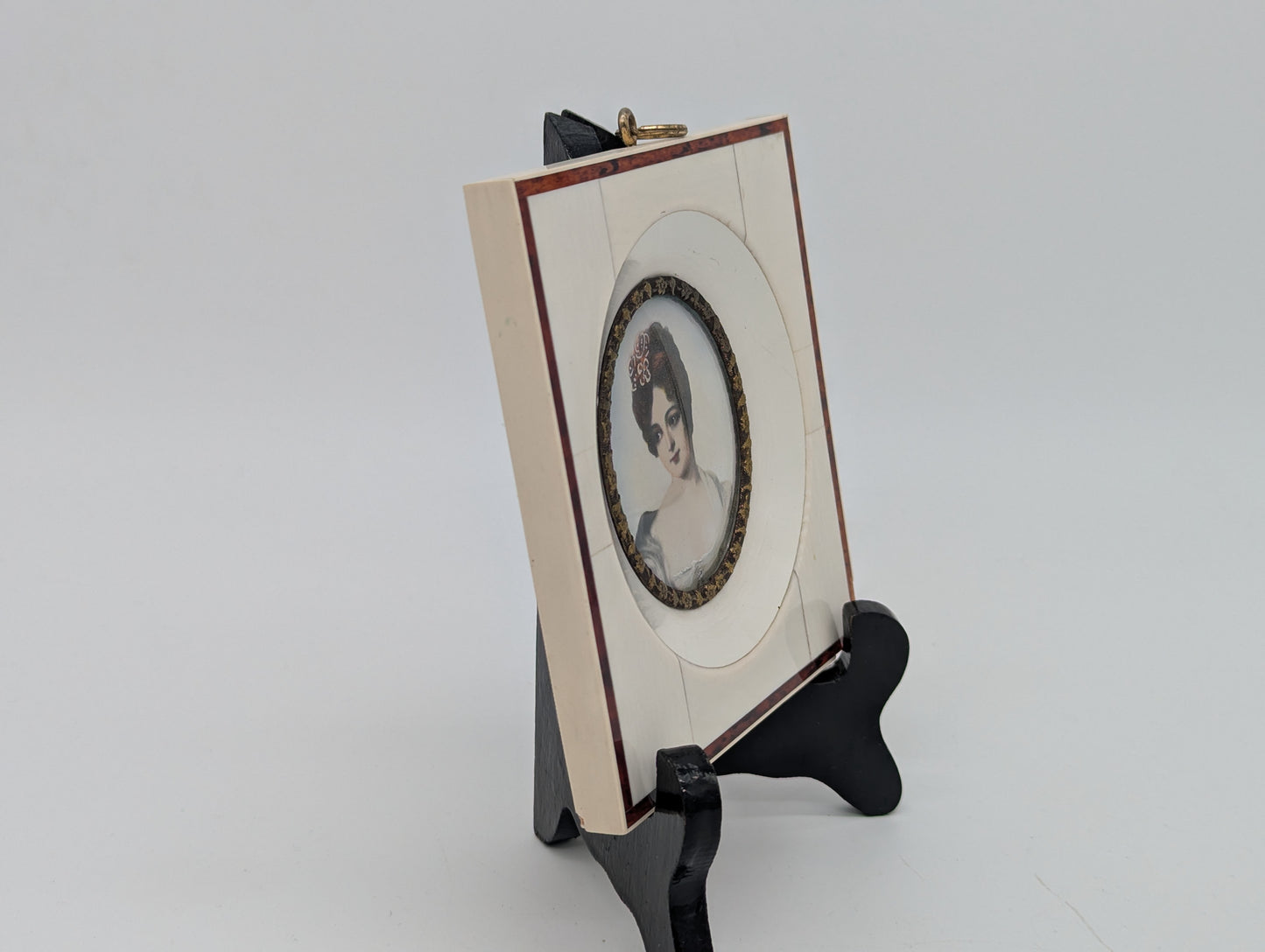 Lupenmalerei Herzogin von Devonshire feine Porträt Miniatur im Rahmen