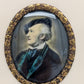 Lupenmalerei Richard Wagner feine Porträt Miniatur im ovalen Rahmen Bild