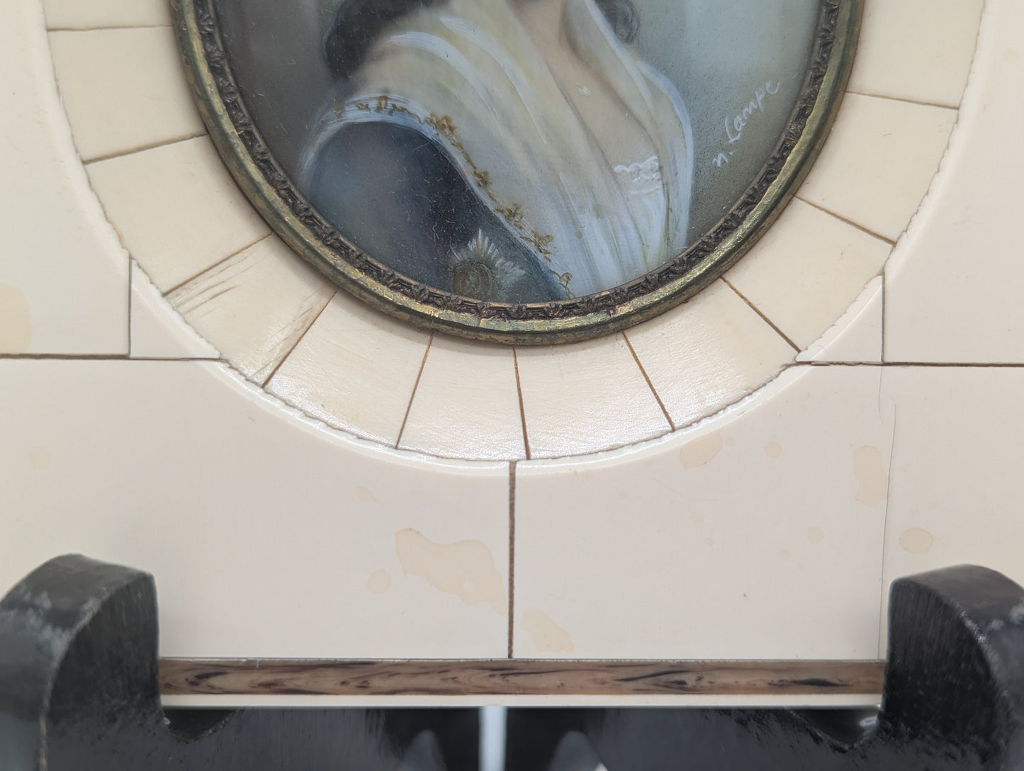 Lupenmalerei Großfürstin feine Porträt Miniatur im Rahmen klassisches Bild