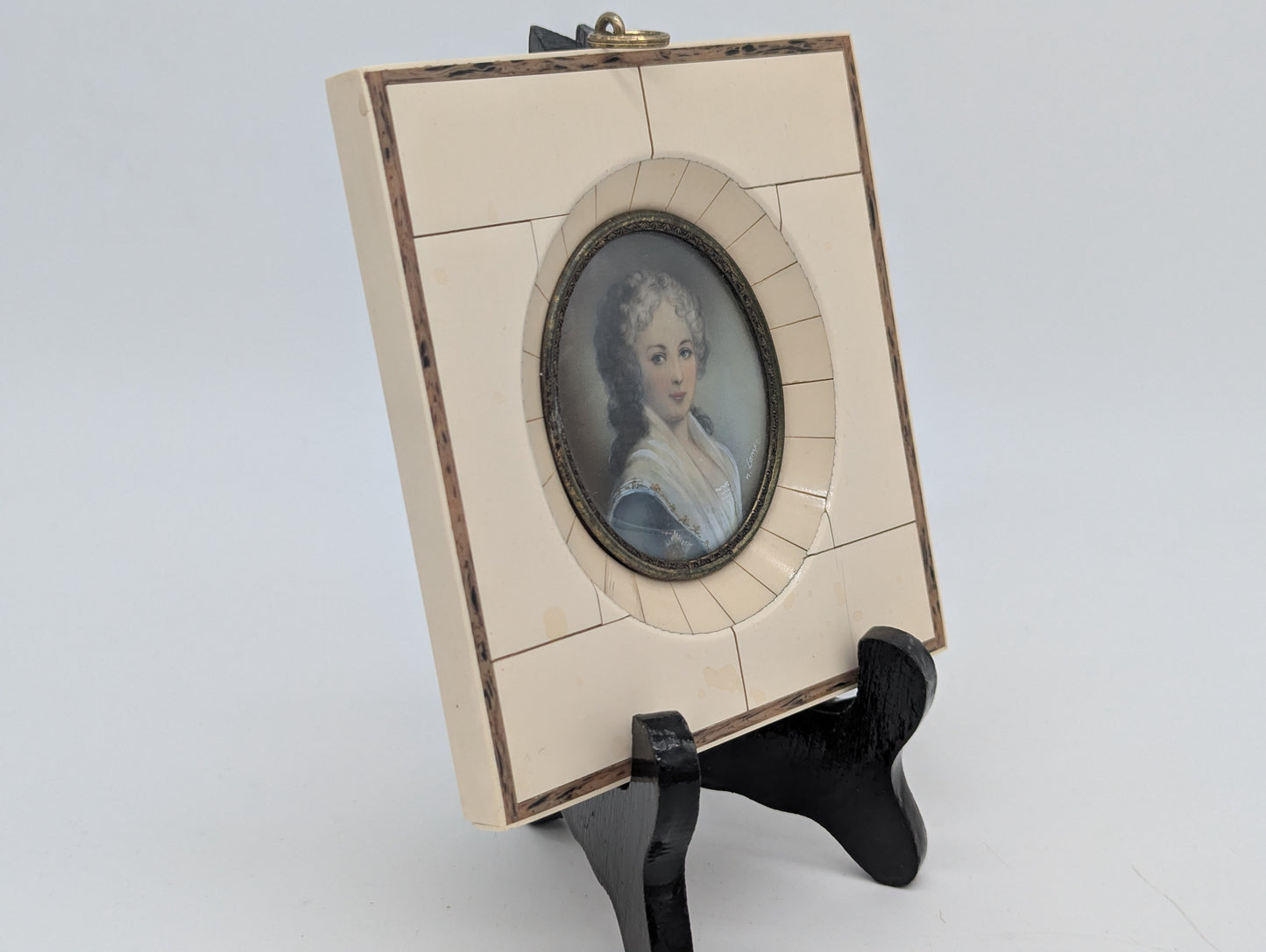 Lupenmalerei Großfürstin feine Porträt Miniatur im Rahmen klassisches Bild