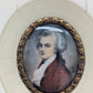 Lupenmalerei Wolfgang Amadeus Mozart feine Porträt Miniatur im Rahmen Bild