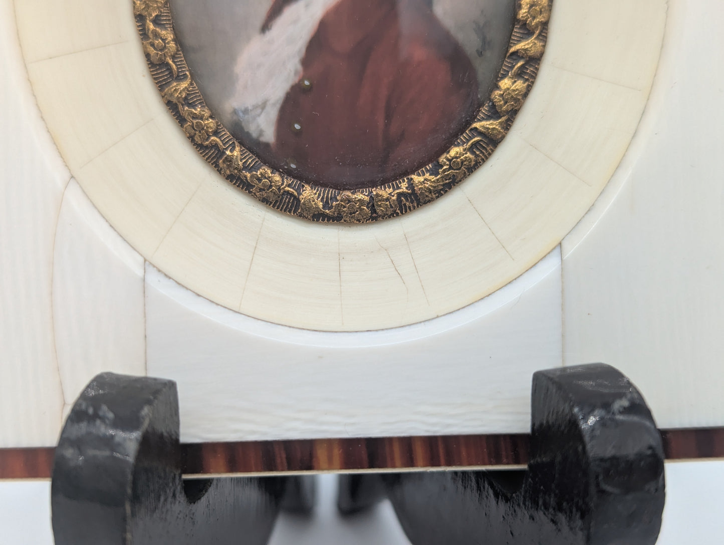 Lupenmalerei Wolfgang Amadeus Mozart feine Porträt Miniatur im Rahmen Bild