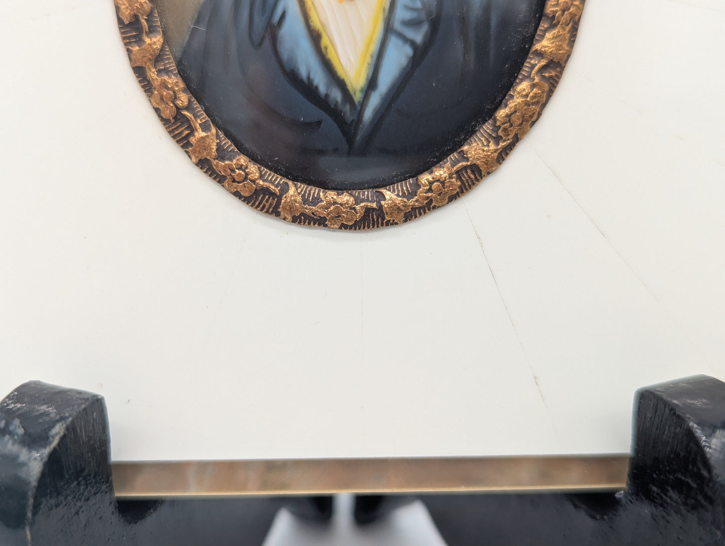 Lupenmalerei Johann Wolfgang von Goethe feine Porträt Miniatur im Rahmen Bild