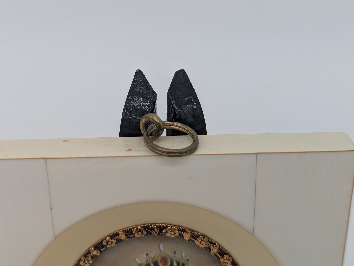 Lupenmalerei Josephine mit Krone feine Porträt Miniatur im Rahmen Bild