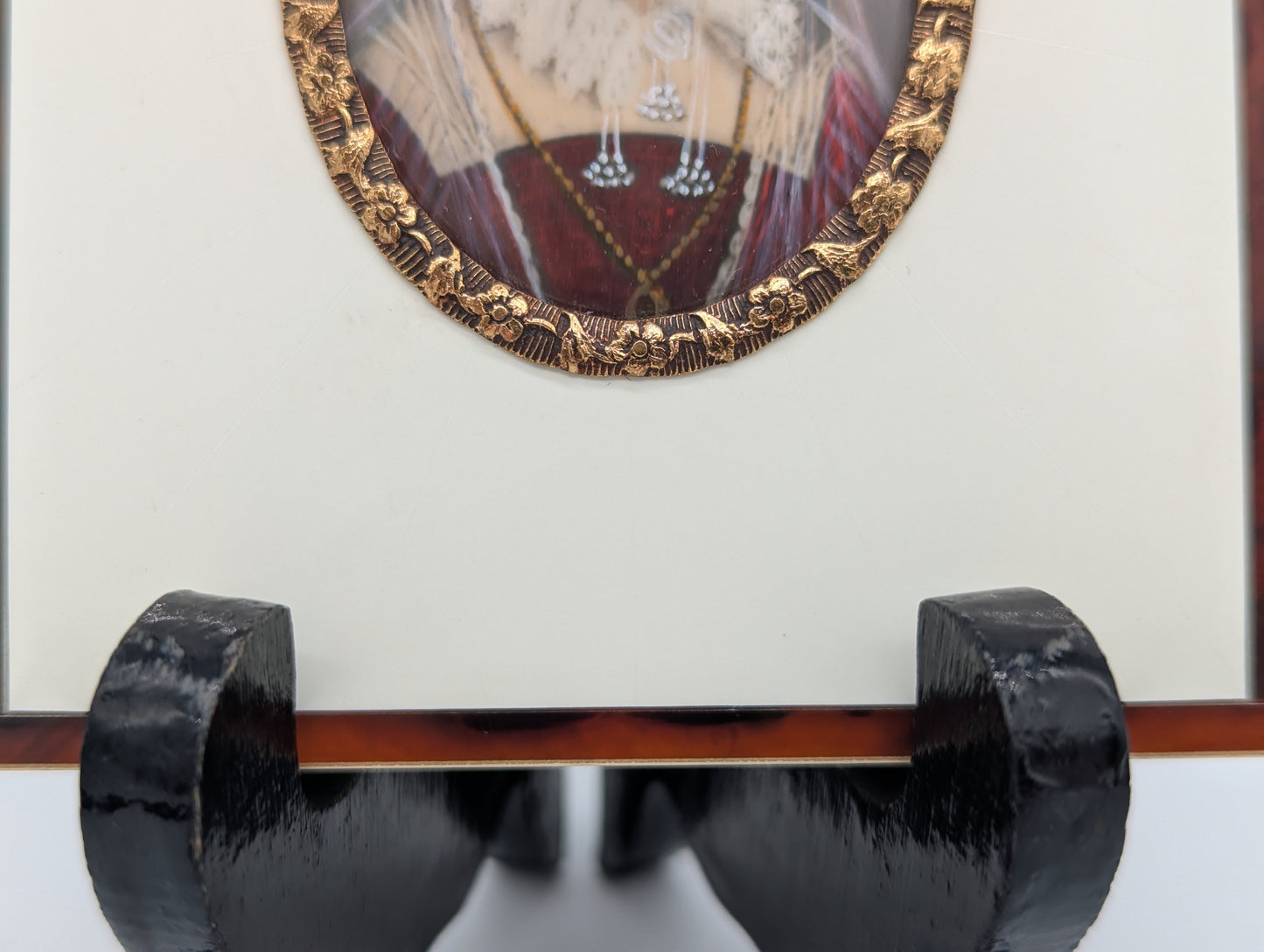 Lupenmalerei Miniaturmalerei Maria Stuart feine Porträt Miniatur im Rahmen