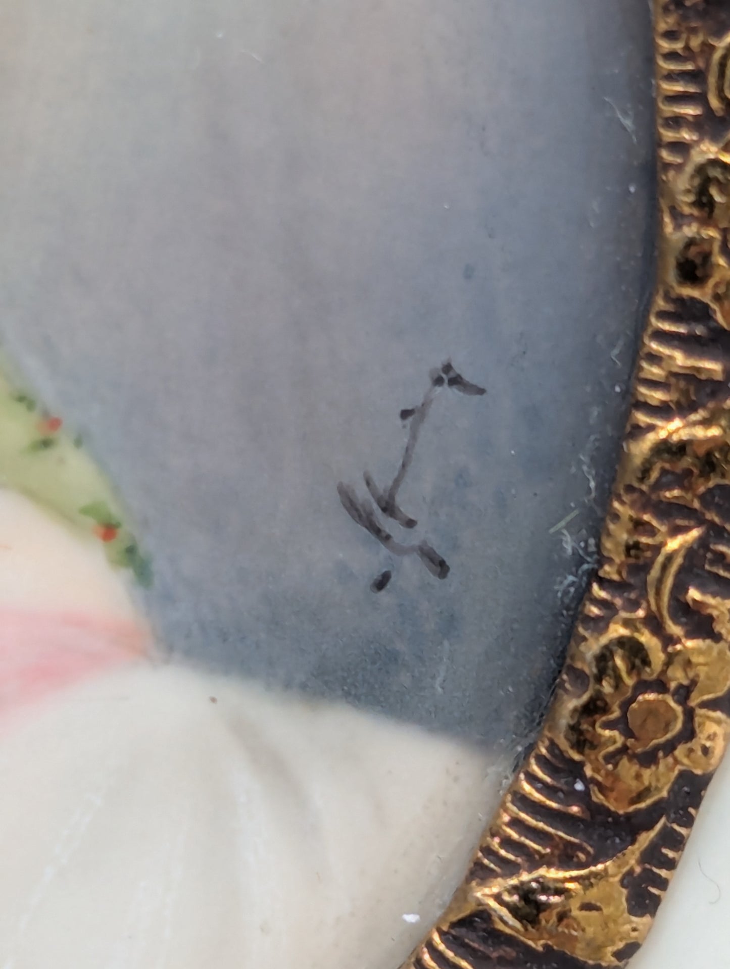 Lupenmalerei Fürstin von Liechtenstein feine Porträt Miniatur im Rahmen