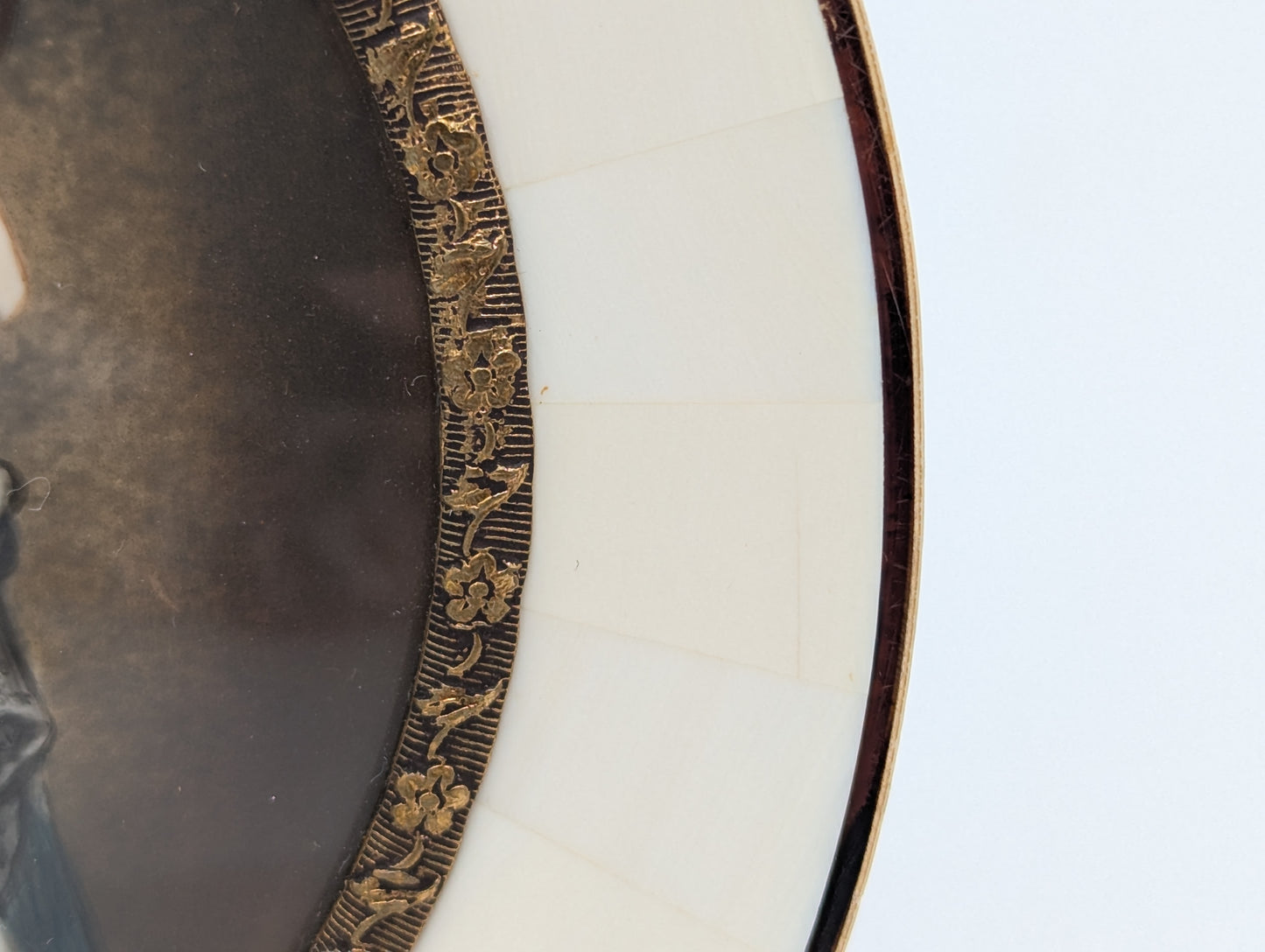 Lupenmalerei Miniaturmalerei Cosima Wagner feine Porträt Miniatur im Rahmen