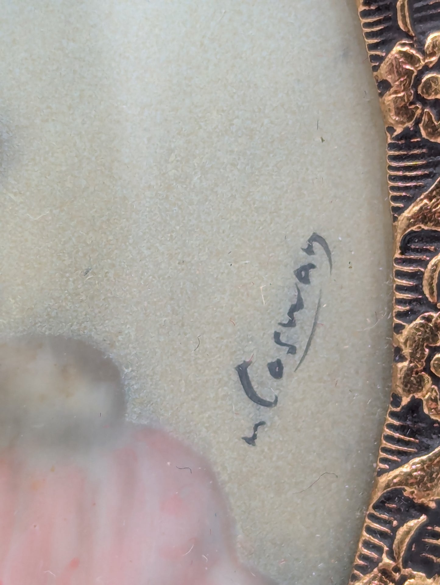 Lupenmalerei Miniaturmalerei Lady Caroline feine Porträt Miniatur im Rahmen