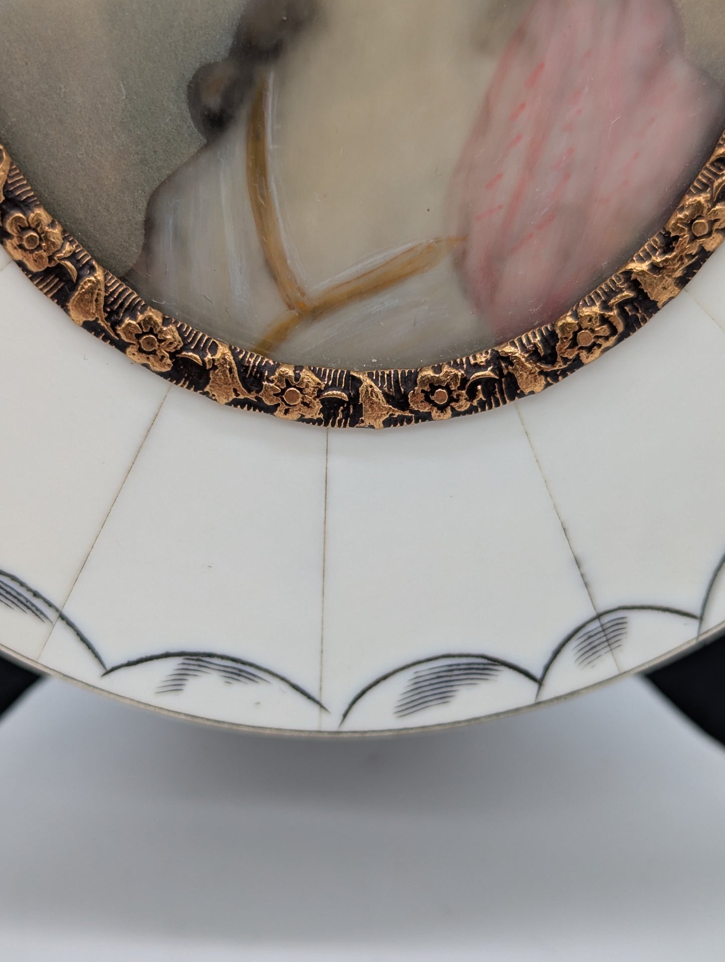 Lupenmalerei Miniaturmalerei Lady Caroline feine Porträt Miniatur im Rahmen