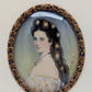 Lupenmalerei Miniaturmalerei Kaiserin Elisabeth Sissi feine Porträt Miniatur im Rahmen