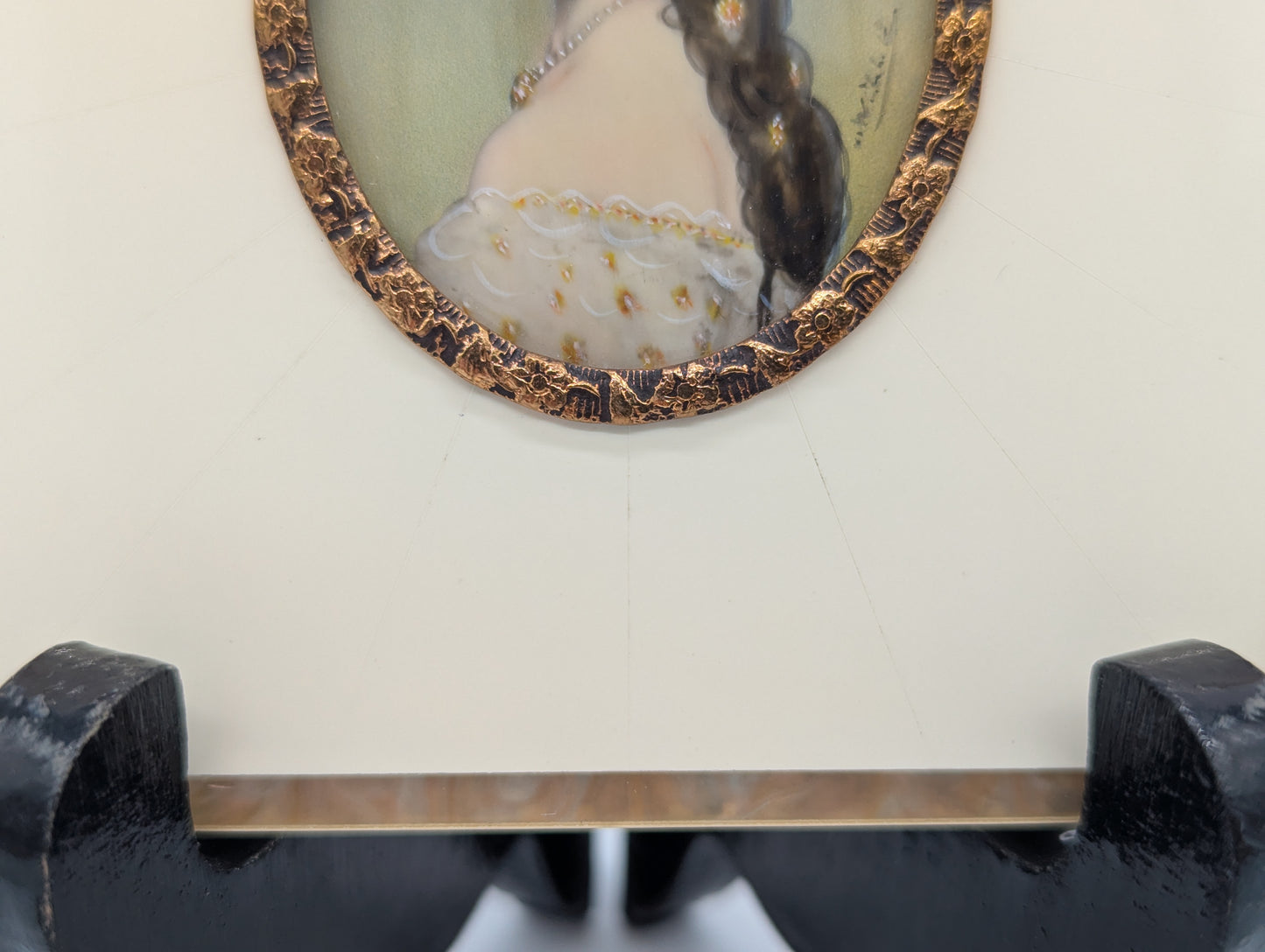 Lupenmalerei Miniaturmalerei Kaiserin Elisabeth Sissi feine Porträt Miniatur im Rahmen