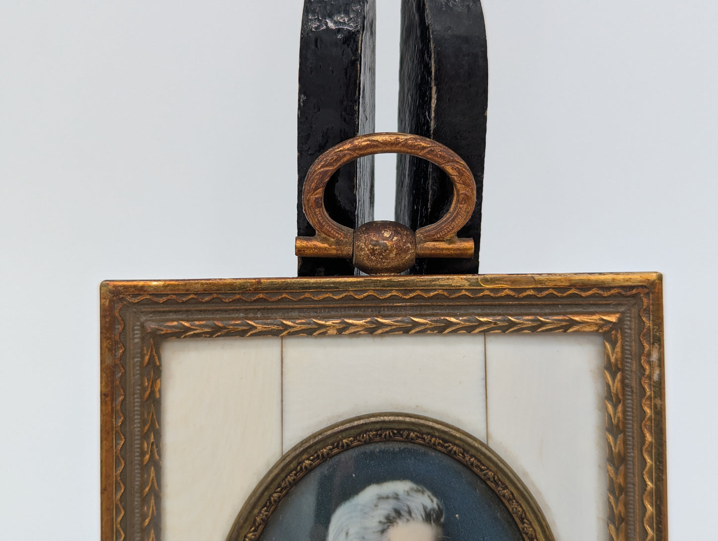 Lupenmalerei Constanze Mozart feine Porträt Miniatur im Rahmen