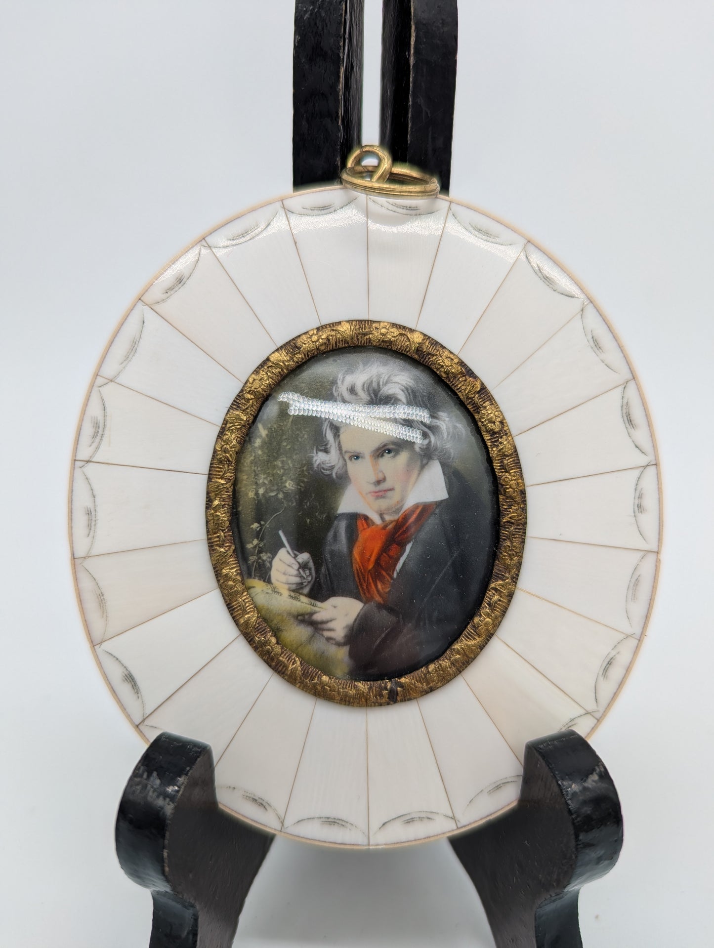 Lupenmalerei Ludwig van Beethoven feines Komponisten Porträt im Rahmen