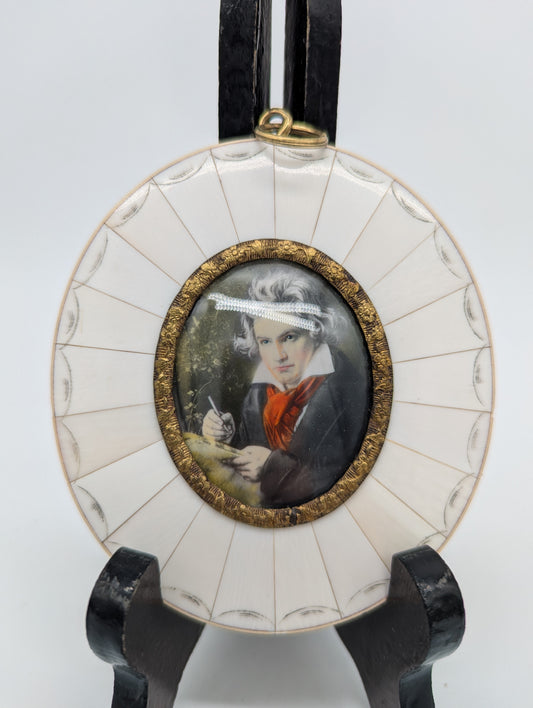 Lupenmalerei Ludwig van Beethoven feines Komponisten Porträt im Rahmen