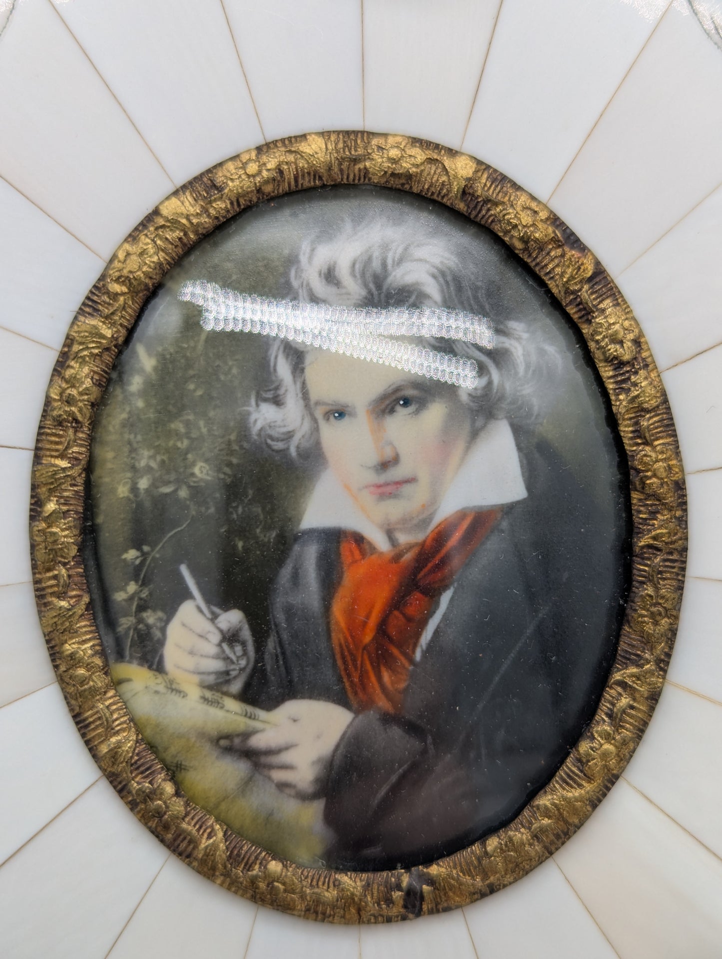 Lupenmalerei Ludwig van Beethoven feines Komponisten Porträt im Rahmen