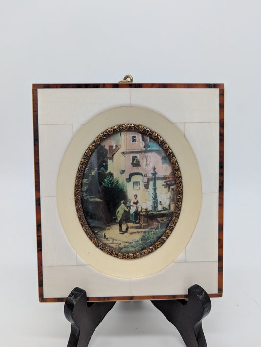 Lupenmalerei Miniaturmalerei Der Hochzeiter feine Motivszene im Rahmen