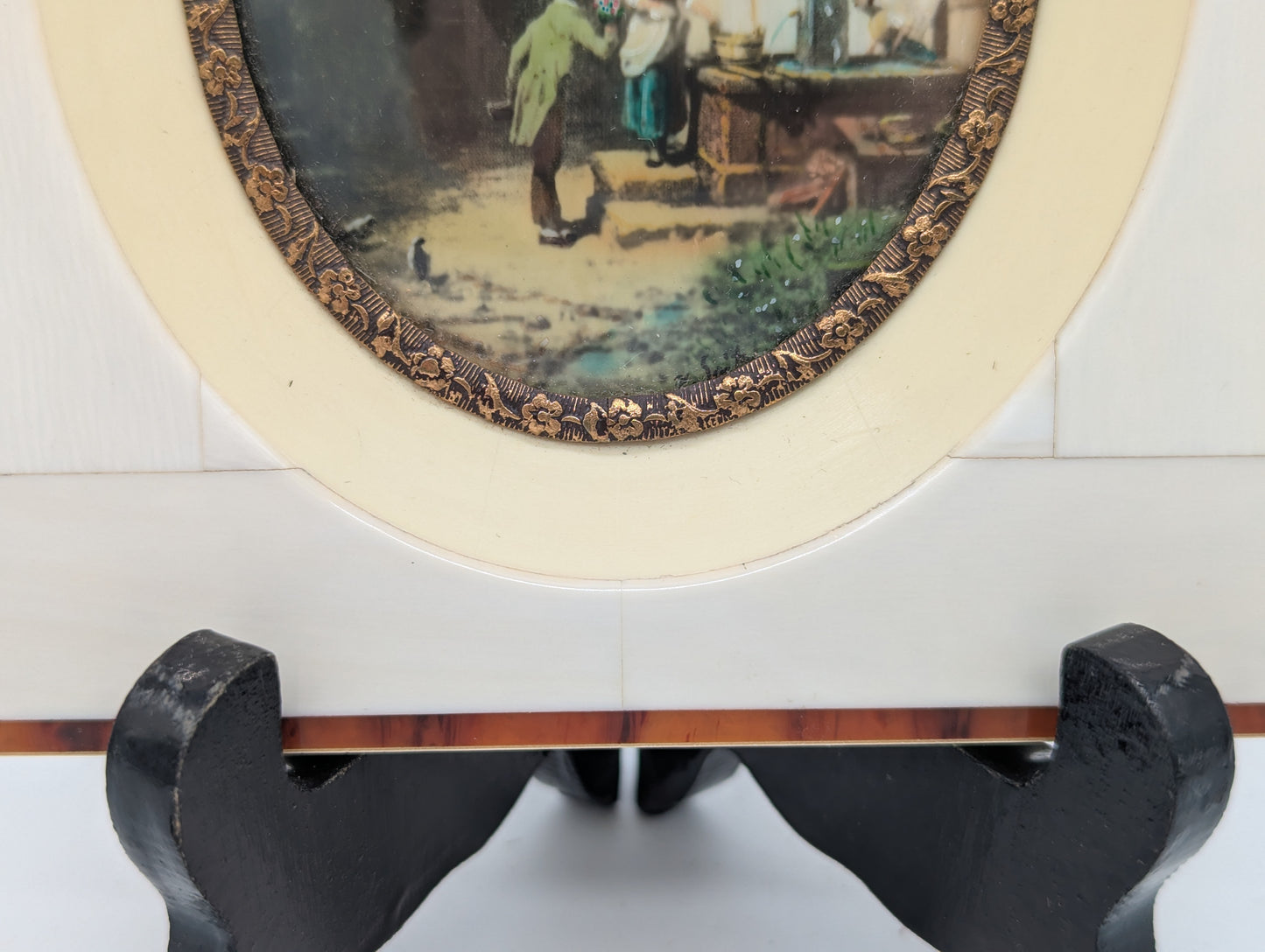 Lupenmalerei Miniaturmalerei Der Hochzeiter feine Motivszene im Rahmen