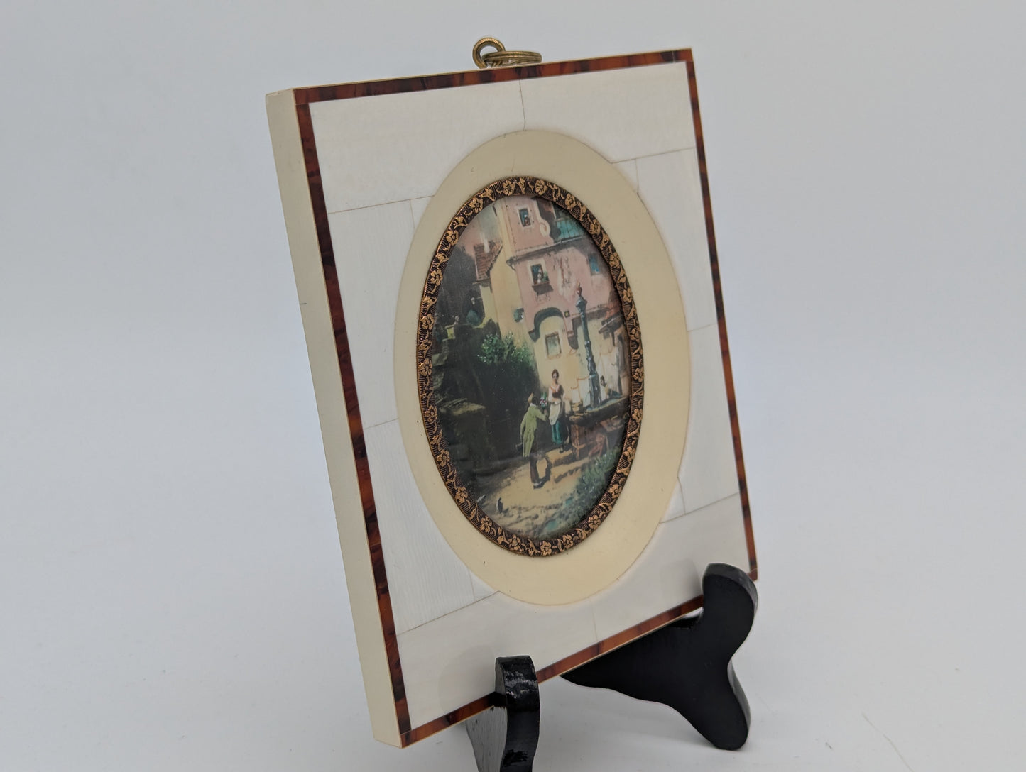 Lupenmalerei Miniaturmalerei Der Hochzeiter feine Motivszene im Rahmen