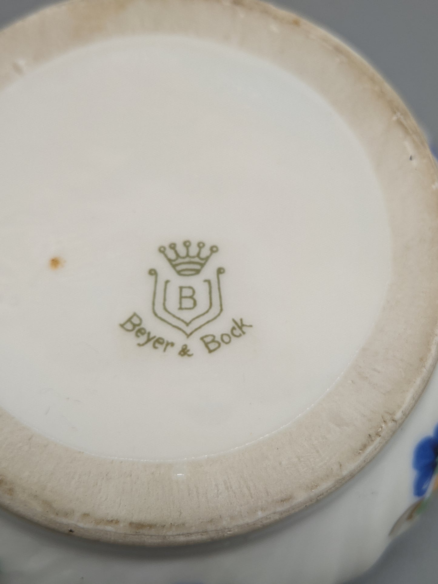 Antike Beyer & Bock Porzellan Deckeldose