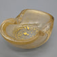 Edler Murano Glas Aschenbecher Goldstaub Elegante Vintage
