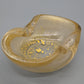 Edler Murano Glas Aschenbecher Goldstaub Elegante Vintage