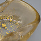 Edler Murano Glas Aschenbecher Goldstaub Elegante Vintage