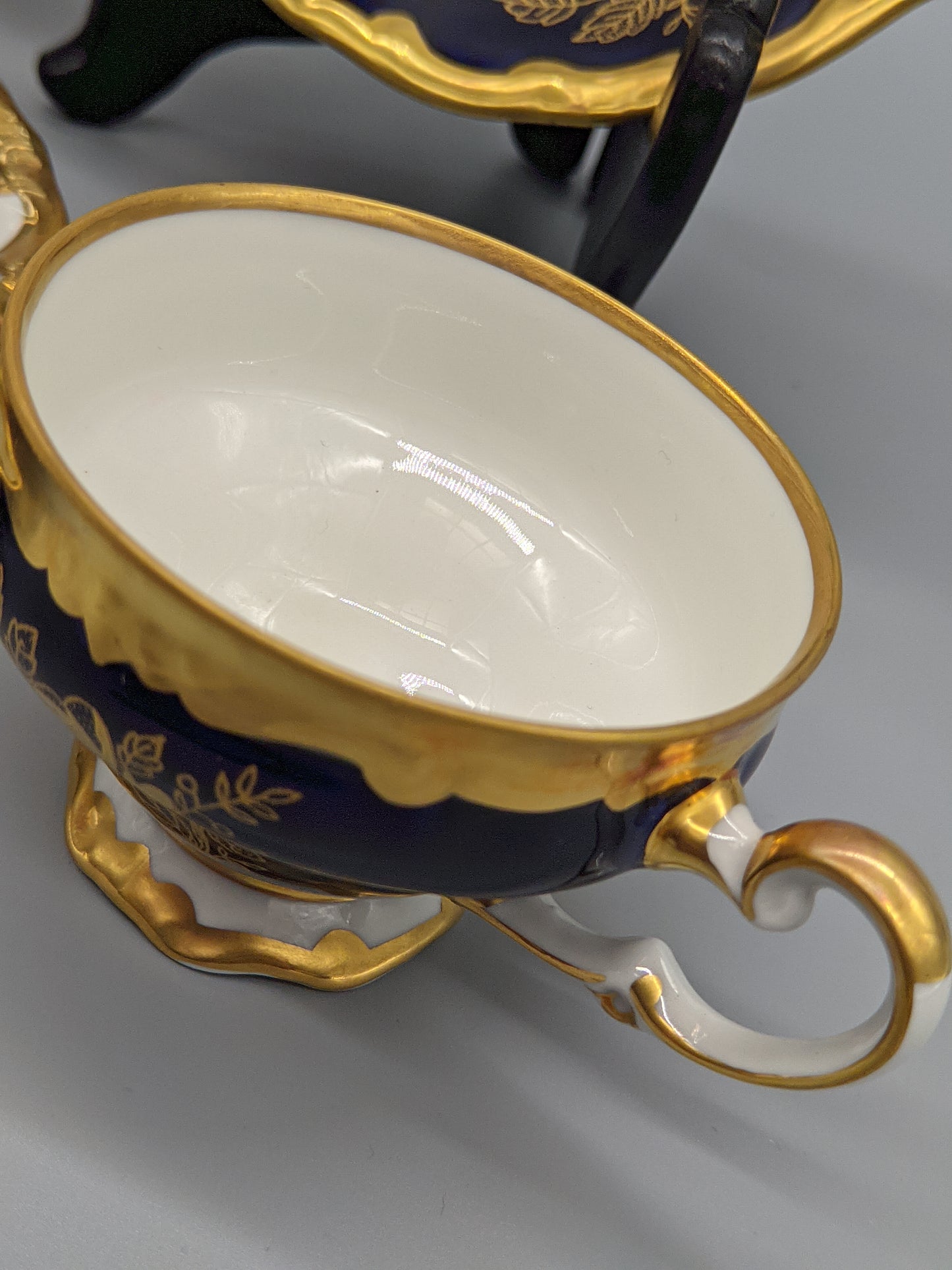 Edles Weimar Porzellan Mokka Set – Echt Kobalt mit Prunkgold