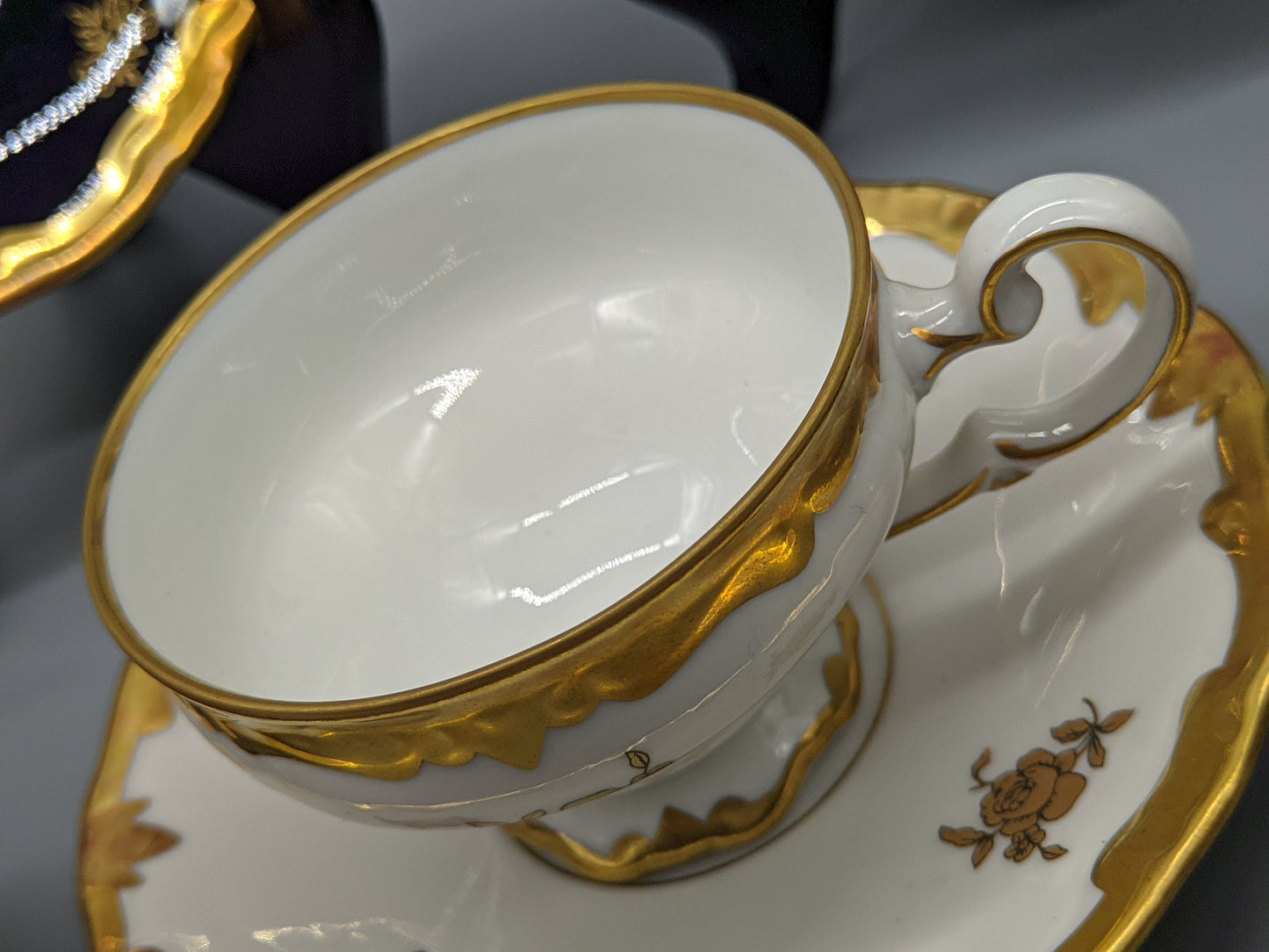 Edles Weimar Porzellan Mokka Set – Echt Kobalt mit Prunkgold
