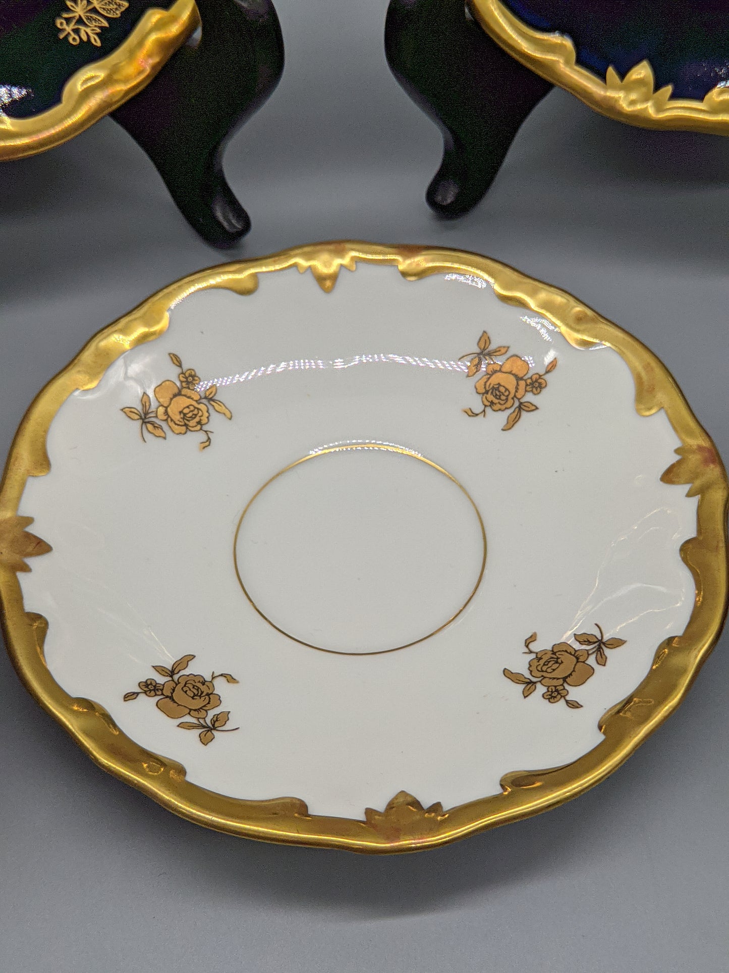 Edles Weimar Porzellan Mokka Set – Echt Kobalt mit Prunkgold