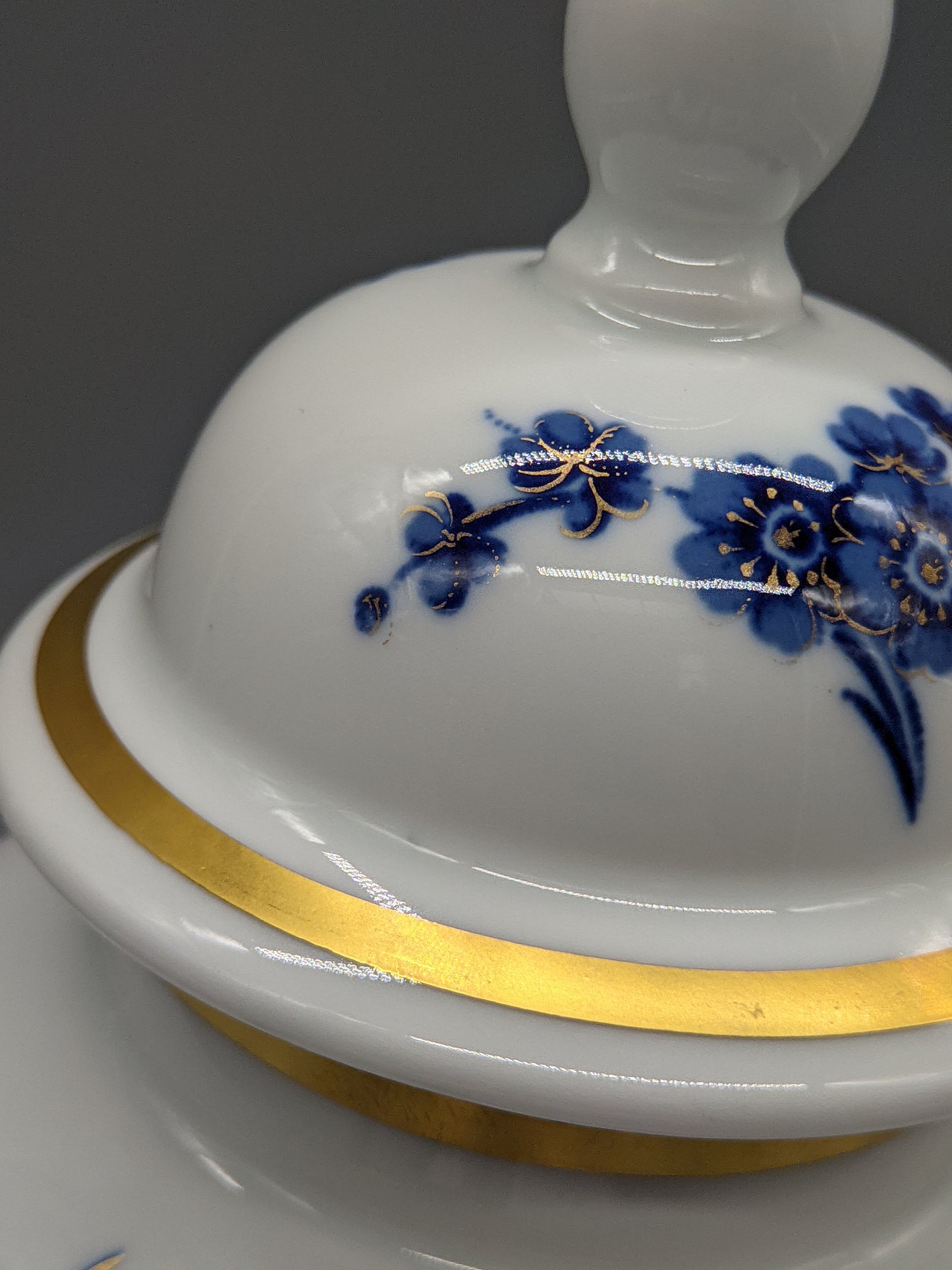 Schumann Arzberg Deckel Vase  Paradiesvogel-Dekor in Echt Cobalt