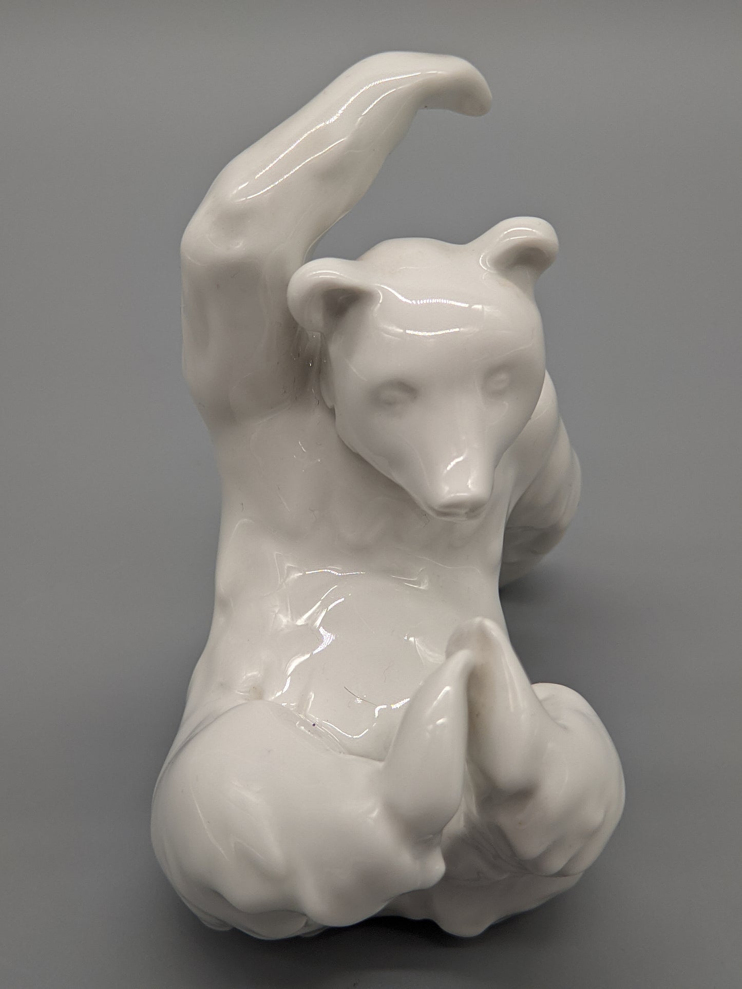 Meissen Bär Weiß Verspielte Porzellan Figur Meissener Porzellan