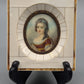 Antike Miniature Malerei Portrait einer Dame im Mosaikrahmen