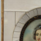 Antike Miniature Malerei Portrait einer Dame im Mosaikrahmen