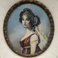 Antike Porträtminiatur Dame im Empire-Stil Signiert Libon